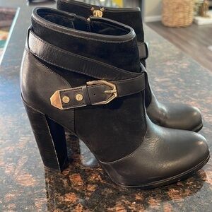 Rachel Zoe leather suede buckle bootie